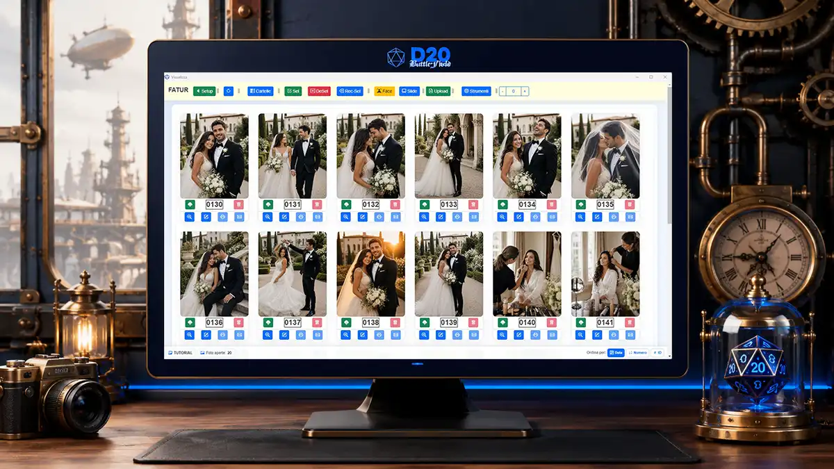 Portatile con una galleria di fotografie pubblicata sul sito WordPress